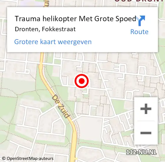 Locatie op kaart van de 112 melding: Trauma helikopter Met Grote Spoed Naar Dronten, Fokkestraat op 31 juli 2023 21:26