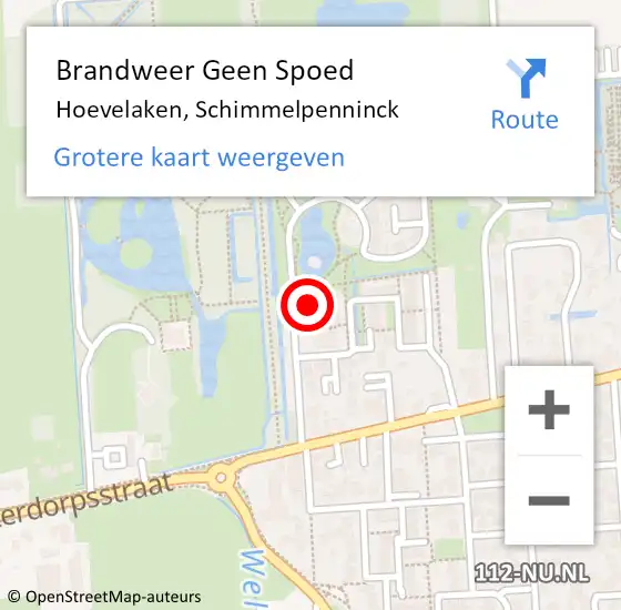 Locatie op kaart van de 112 melding: Brandweer Geen Spoed Naar Hoevelaken, Schimmelpenninck op 31 juli 2023 21:43