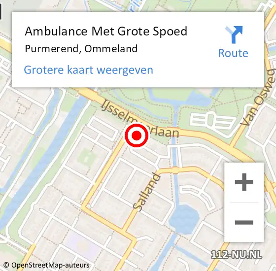 Locatie op kaart van de 112 melding: Ambulance Met Grote Spoed Naar Purmerend, Ommeland op 31 juli 2023 23:21