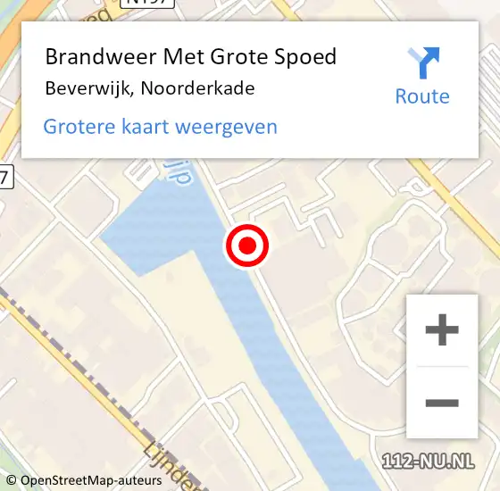 Locatie op kaart van de 112 melding: Brandweer Met Grote Spoed Naar Beverwijk, Noorderkade op 31 juli 2023 23:47