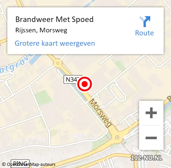 Locatie op kaart van de 112 melding: Brandweer Met Spoed Naar Rijssen, Morsweg op 1 augustus 2023 01:27