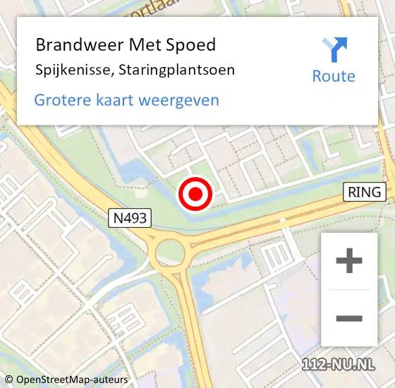 Locatie op kaart van de 112 melding: Brandweer Met Spoed Naar Spijkenisse, Staringplantsoen op 1 augustus 2023 05:37