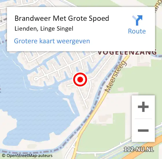 Locatie op kaart van de 112 melding: Brandweer Met Grote Spoed Naar Lienden, Linge Singel op 1 augustus 2023 06:34