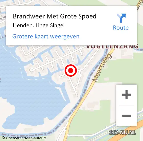 Locatie op kaart van de 112 melding: Brandweer Met Grote Spoed Naar Lienden, Linge Singel op 1 augustus 2023 06:42