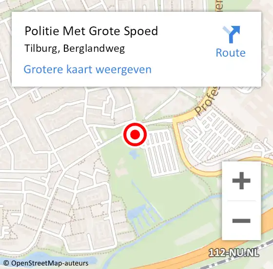 Locatie op kaart van de 112 melding: Politie Met Grote Spoed Naar Tilburg, Berglandweg op 1 augustus 2023 10:33