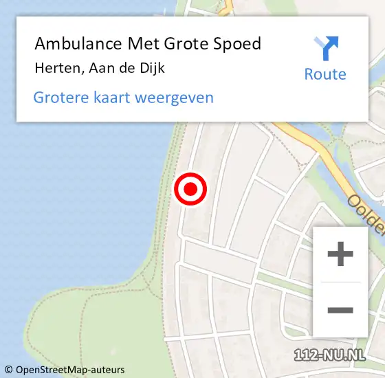 Locatie op kaart van de 112 melding: Ambulance Met Grote Spoed Naar Herten, Aan de Dijk op 1 augustus 2023 10:59