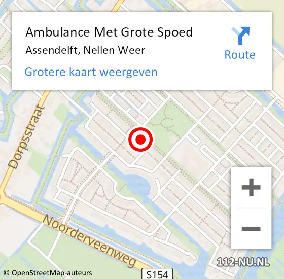 Locatie op kaart van de 112 melding: Ambulance Met Grote Spoed Naar Assendelft, Nellen Weer op 1 augustus 2023 11:01