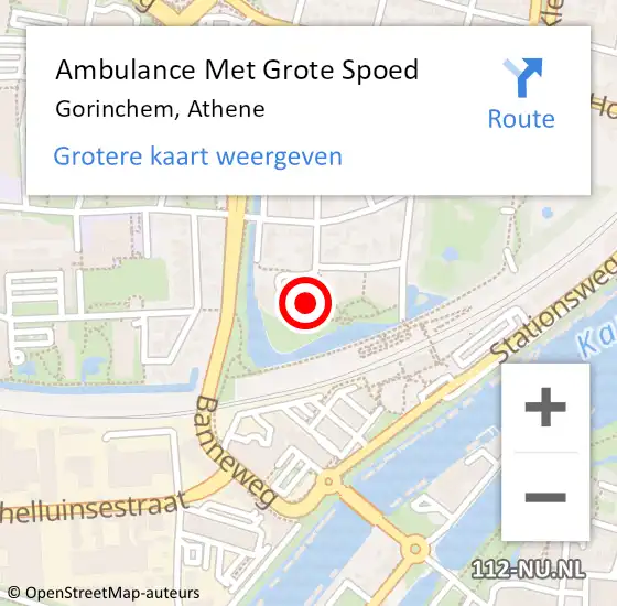 Locatie op kaart van de 112 melding: Ambulance Met Grote Spoed Naar Gorinchem, Athene op 1 augustus 2023 12:38