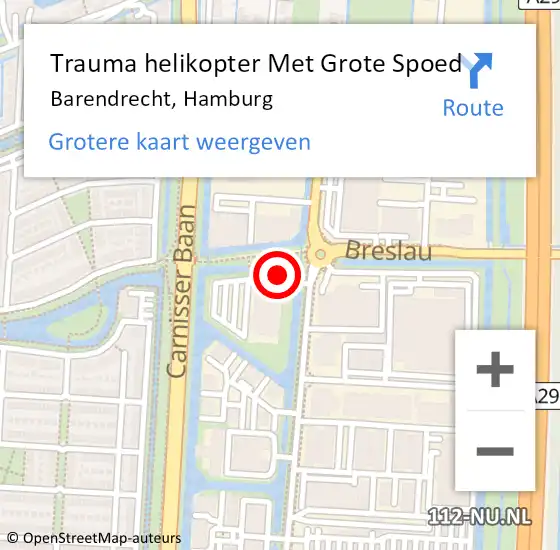 Locatie op kaart van de 112 melding: Trauma helikopter Met Grote Spoed Naar Barendrecht, Hamburg op 1 augustus 2023 13:51