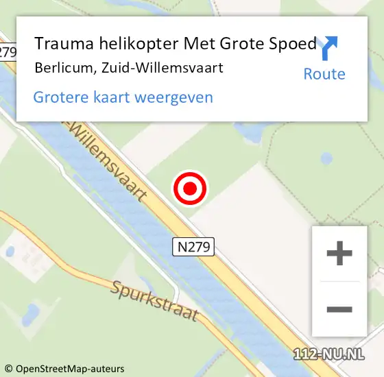 Locatie op kaart van de 112 melding: Trauma helikopter Met Grote Spoed Naar Berlicum, Zuid-Willemsvaart op 1 augustus 2023 14:30