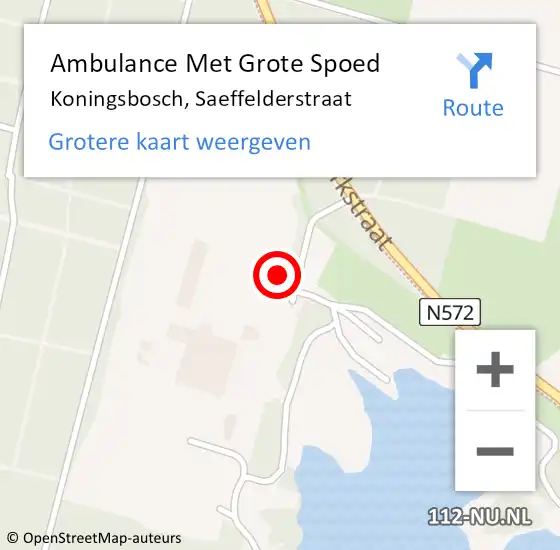 Locatie op kaart van de 112 melding: Ambulance Met Grote Spoed Naar Koningsbosch, Saeffelderstraat op 1 augustus 2023 15:11