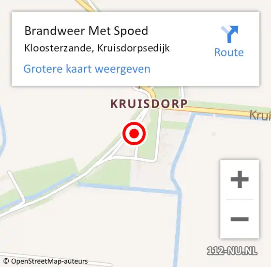 Locatie op kaart van de 112 melding: Brandweer Met Spoed Naar Kloosterzande, Kruisdorpsedijk op 1 augustus 2023 15:53
