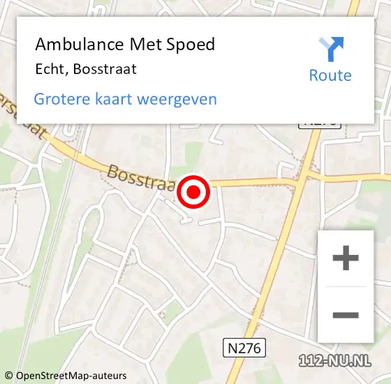 Locatie op kaart van de 112 melding: Ambulance Met Spoed Naar Echt, Bosstraat op 1 augustus 2023 16:01