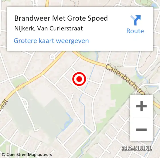 Locatie op kaart van de 112 melding: Brandweer Met Grote Spoed Naar Nijkerk, Van Curlerstraat op 1 augustus 2023 17:13