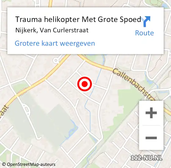 Locatie op kaart van de 112 melding: Trauma helikopter Met Grote Spoed Naar Nijkerk, Van Curlerstraat op 1 augustus 2023 17:16