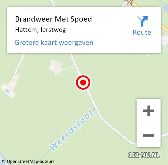 Locatie op kaart van de 112 melding: Brandweer Met Spoed Naar Hattem, Ierstweg op 3 september 2014 15:29