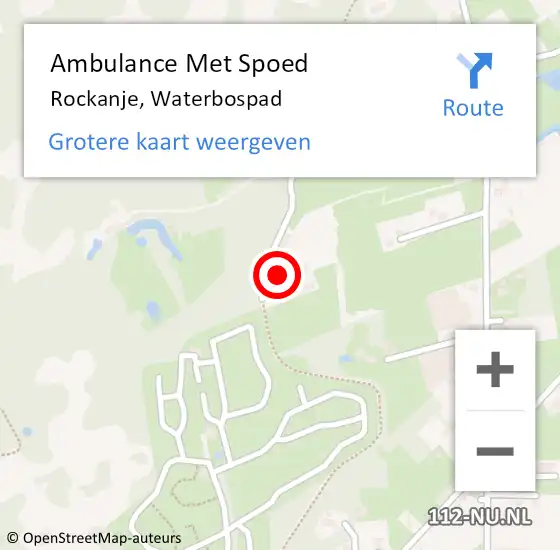 Locatie op kaart van de 112 melding: Ambulance Met Spoed Naar Rockanje, Waterbospad op 1 augustus 2023 19:51