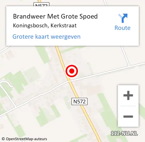 Locatie op kaart van de 112 melding: Brandweer Met Grote Spoed Naar Koningsbosch, Kerkstraat op 1 augustus 2023 21:20