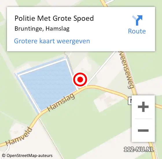 Locatie op kaart van de 112 melding: Politie Met Grote Spoed Naar Bruntinge, Hamslag op 1 augustus 2023 23:17