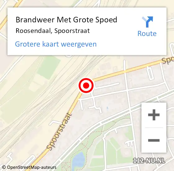 Locatie op kaart van de 112 melding: Brandweer Met Grote Spoed Naar Roosendaal, Spoorstraat op 2 augustus 2023 00:36