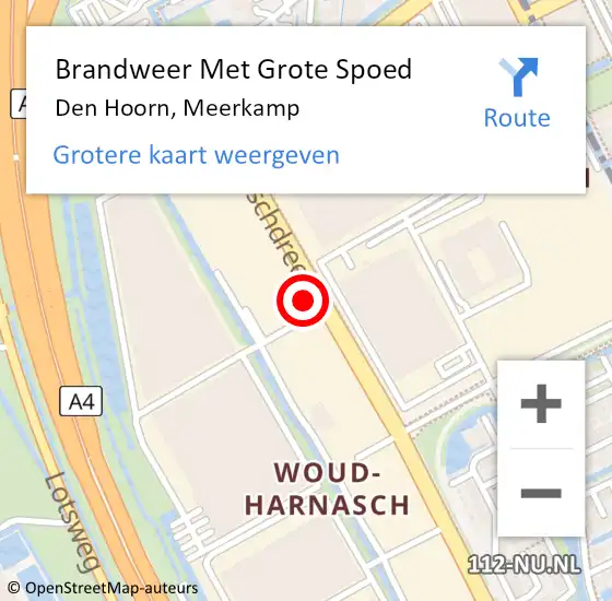 Locatie op kaart van de 112 melding: Brandweer Met Grote Spoed Naar Den Hoorn, Meerkamp op 2 augustus 2023 03:01