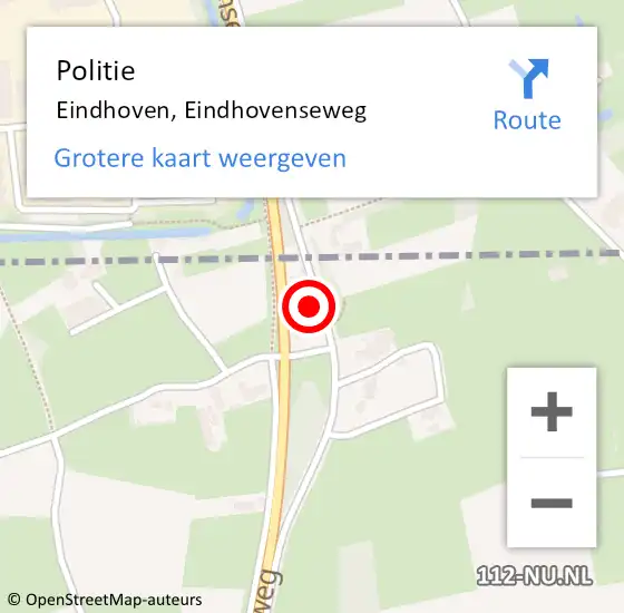 Locatie op kaart van de 112 melding: Politie Eindhoven, Eindhovenseweg op 2 augustus 2023 08:40