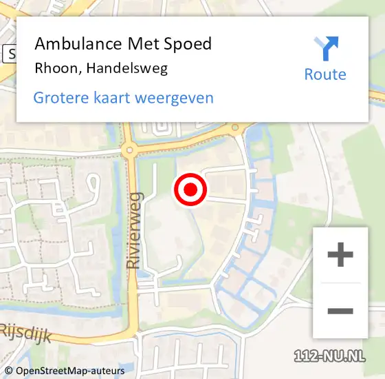 Locatie op kaart van de 112 melding: Ambulance Met Spoed Naar Rhoon, Handelsweg op 2 augustus 2023 10:28