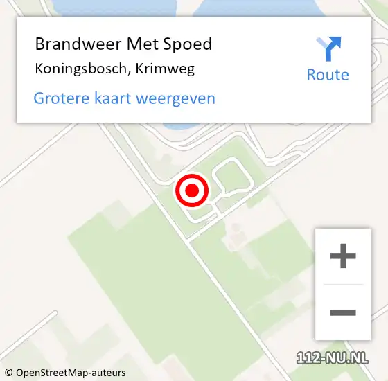 Locatie op kaart van de 112 melding: Brandweer Met Spoed Naar Koningsbosch, Krimweg op 2 augustus 2023 10:45