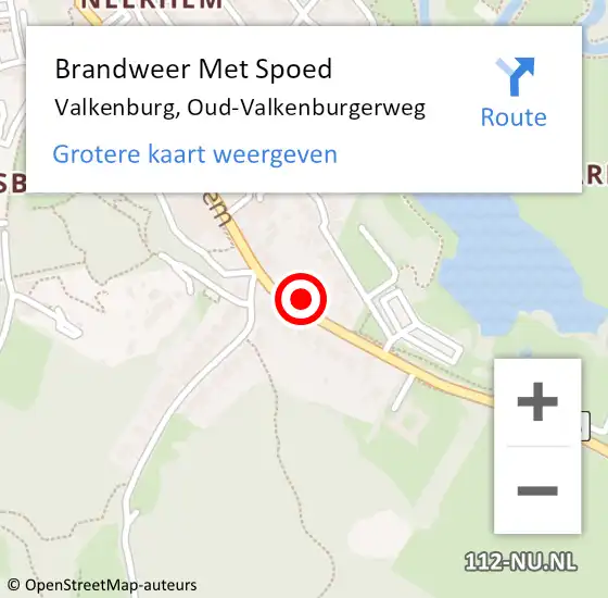 Locatie op kaart van de 112 melding: Brandweer Met Spoed Naar Valkenburg, Oud-Valkenburgerweg op 2 augustus 2023 13:41