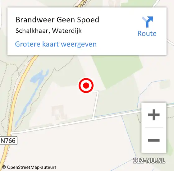 Locatie op kaart van de 112 melding: Brandweer Geen Spoed Naar Schalkhaar, Waterdijk op 2 augustus 2023 14:59