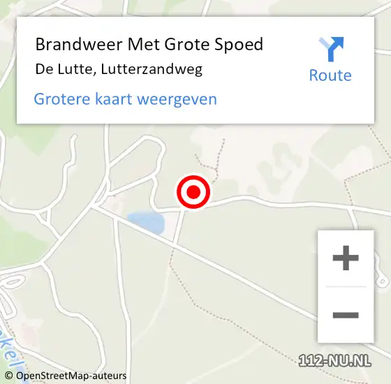 Locatie op kaart van de 112 melding: Brandweer Met Grote Spoed Naar De Lutte, Lutterzandweg op 2 augustus 2023 15:16