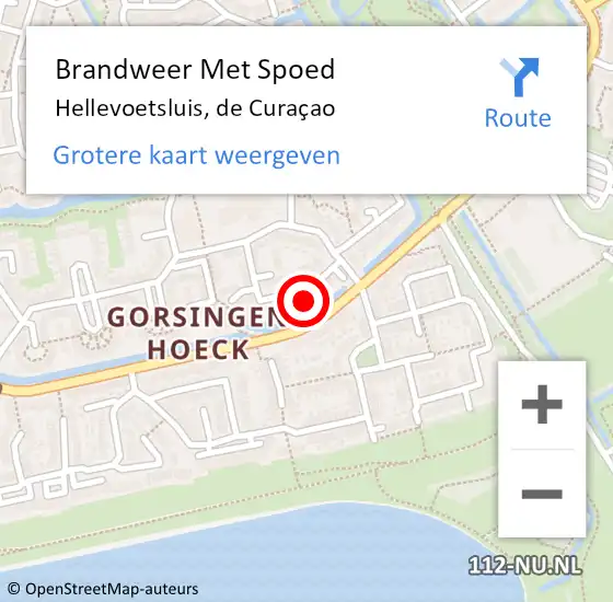 Locatie op kaart van de 112 melding: Brandweer Met Spoed Naar Hellevoetsluis, de Curaçao op 2 augustus 2023 15:21