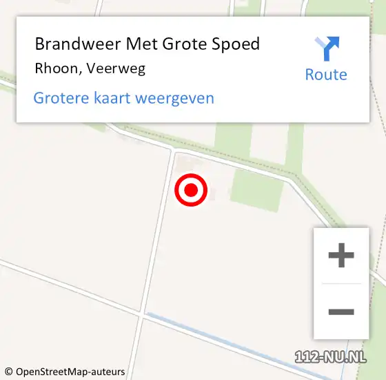 Locatie op kaart van de 112 melding: Brandweer Met Grote Spoed Naar Rhoon, Veerweg op 2 augustus 2023 15:39