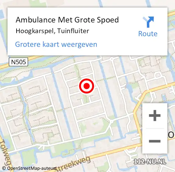 Locatie op kaart van de 112 melding: Ambulance Met Grote Spoed Naar Hoogkarspel, Tuinfluiter op 2 augustus 2023 16:49