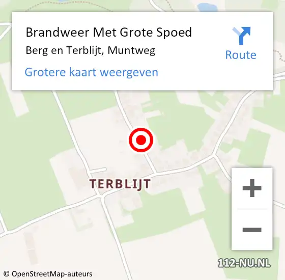 Locatie op kaart van de 112 melding: Brandweer Met Grote Spoed Naar Berg en Terblijt, Muntweg op 2 augustus 2023 17:58