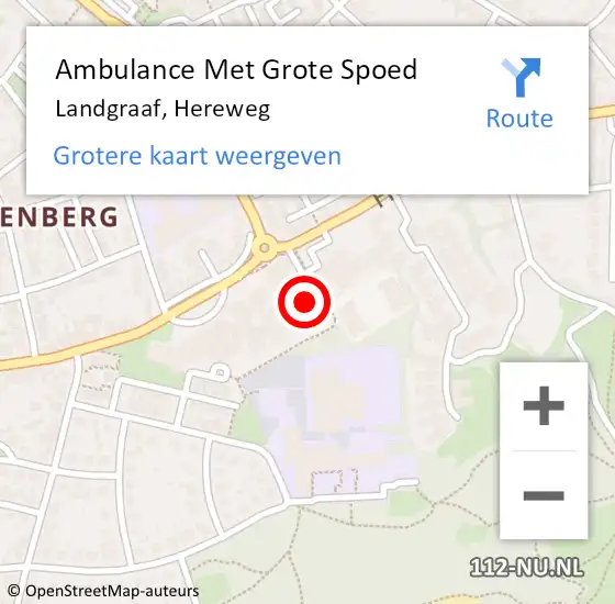 Locatie op kaart van de 112 melding: Ambulance Met Grote Spoed Naar Landgraaf, Hereweg op 3 september 2014 17:05