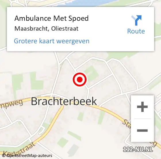 Locatie op kaart van de 112 melding: Ambulance Met Spoed Naar Maasbracht, Oliestraat op 3 september 2014 17:09