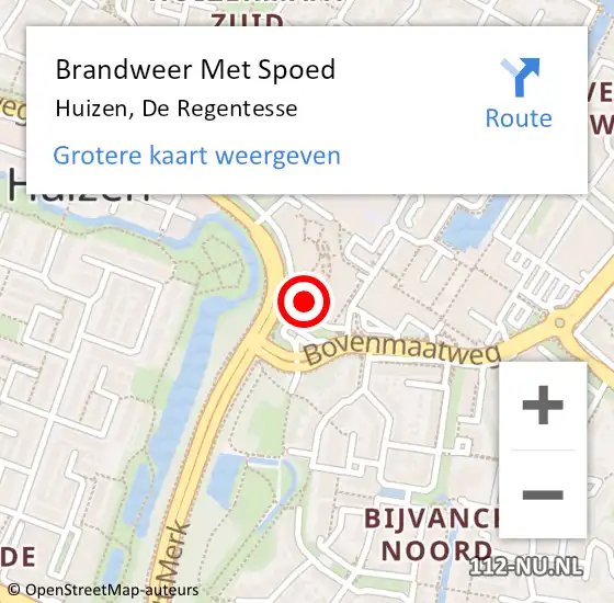 Locatie op kaart van de 112 melding: Brandweer Met Spoed Naar Huizen, De Regentesse op 2 augustus 2023 20:14