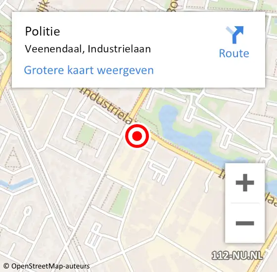 Locatie op kaart van de 112 melding: Politie Veenendaal, Industrielaan op 2 augustus 2023 20:14