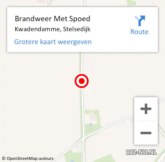 Locatie op kaart van de 112 melding: Brandweer Met Spoed Naar Kwadendamme, Stelsedijk op 13 oktober 2013 14:05