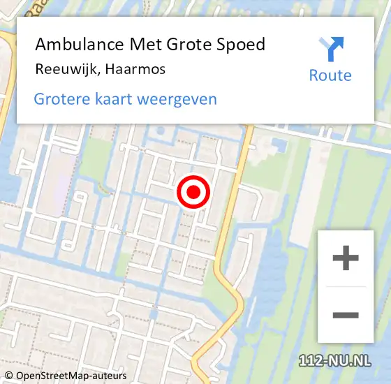 Locatie op kaart van de 112 melding: Ambulance Met Grote Spoed Naar Reeuwijk, Haarmos op 2 augustus 2023 22:31