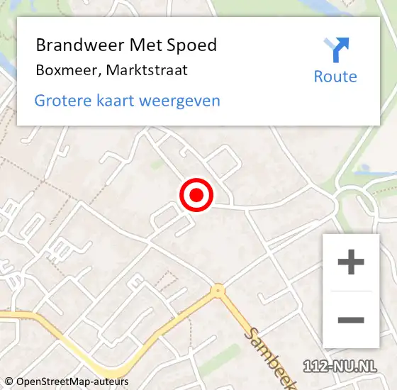 Locatie op kaart van de 112 melding: Brandweer Met Spoed Naar Boxmeer, Marktstraat op 2 augustus 2023 23:57