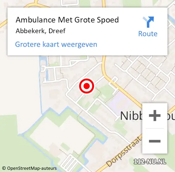 Locatie op kaart van de 112 melding: Ambulance Met Grote Spoed Naar Abbekerk, Dreef op 3 augustus 2023 00:10