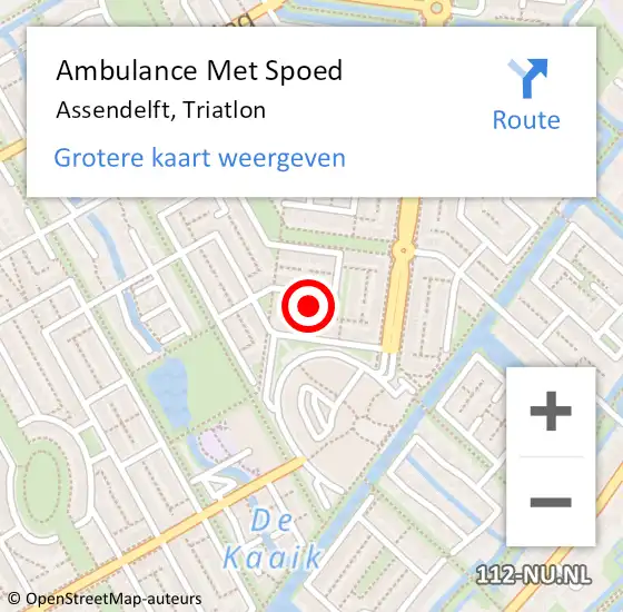 Locatie op kaart van de 112 melding: Ambulance Met Spoed Naar Assendelft, Triatlon op 3 augustus 2023 02:26