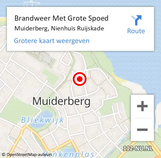 Locatie op kaart van de 112 melding: Brandweer Met Grote Spoed Naar Muiderberg, Nienhuis Ruijskade op 3 augustus 2023 03:20