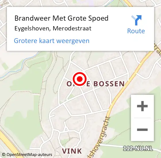 Locatie op kaart van de 112 melding: Brandweer Met Grote Spoed Naar Eygelshoven, Merodestraat op 3 augustus 2023 04:35