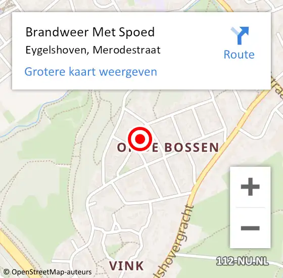 Locatie op kaart van de 112 melding: Brandweer Met Spoed Naar Eygelshoven, Merodestraat op 3 augustus 2023 04:49