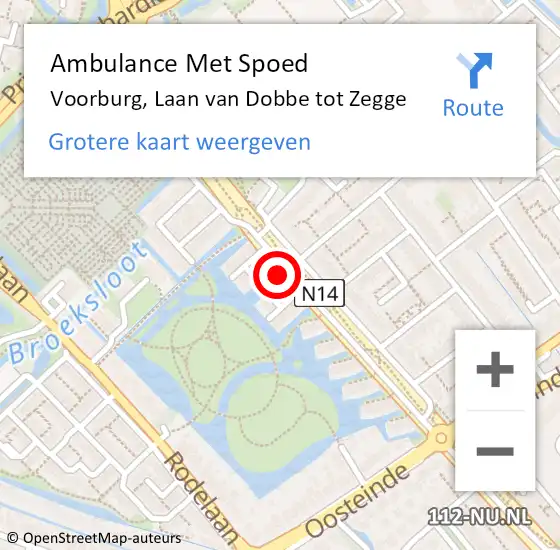 Locatie op kaart van de 112 melding: Ambulance Met Spoed Naar Voorburg, Laan van Dobbe tot Zegge op 3 augustus 2023 07:17