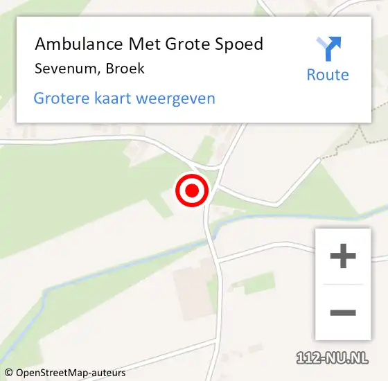 Locatie op kaart van de 112 melding: Ambulance Met Grote Spoed Naar Sevenum, Broek op 3 september 2014 18:08