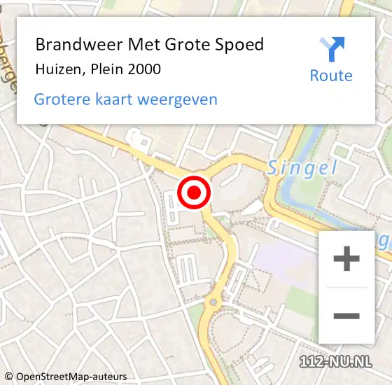 Locatie op kaart van de 112 melding: Brandweer Met Grote Spoed Naar Huizen, Plein 2000 op 3 augustus 2023 08:35